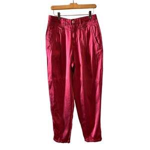 Vintage 80s Avant Garde Satin Parachute Pants Hot Pink